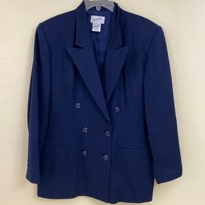 Jacqueline Ferrar Navy Double-Breasted Women's Blazer